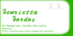 henrietta hordos business card